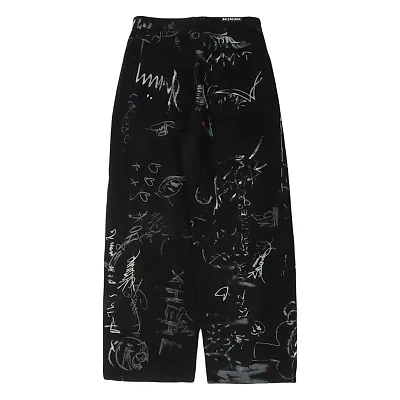 Balenciaga Baggy Black Graffiti Jeans