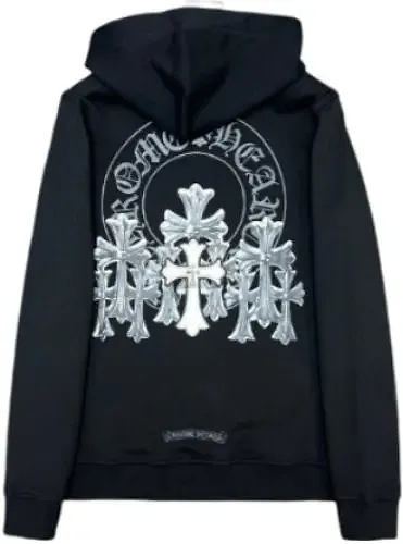Chrome Hearts Black Hoodie with Huge Crosses on Back