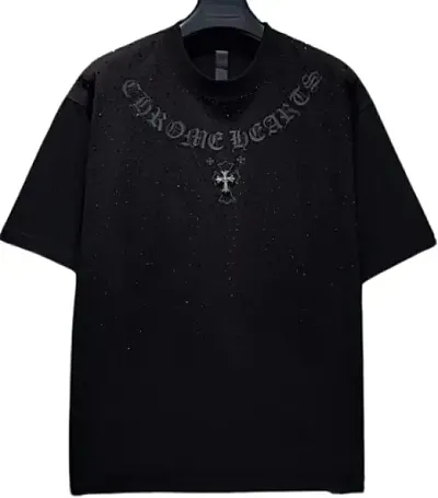 Chrome Hearts Shiny Tee With Rhinestones