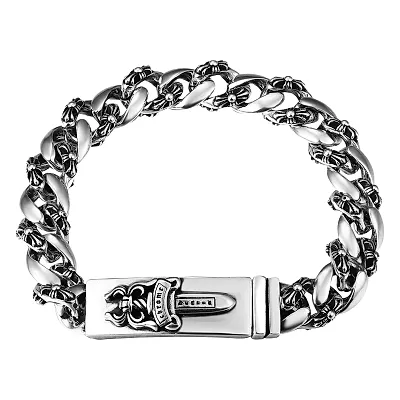 Chrome Hearts Thick Bracelet With Cross