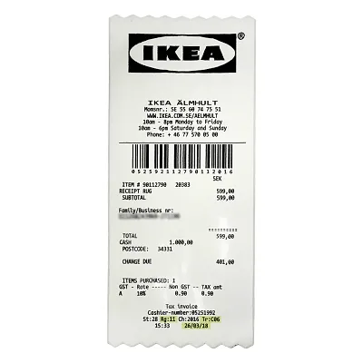Ikea Markerad "Receipt" Rug