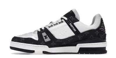 LV Trainers Monogram Black Denim Sneakers